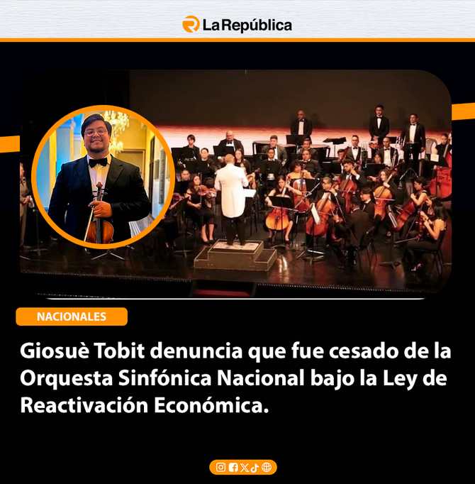 Giosuè Tobit denuncia que fue cesado de la  Orquesta Sinfónica Nacional bajo la Ley de  Reactivación Económica. - Cover Image